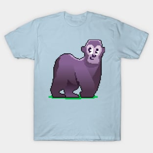 Gorilla Majesty: Pixel Art Design for Fashionable Attire T-Shirt